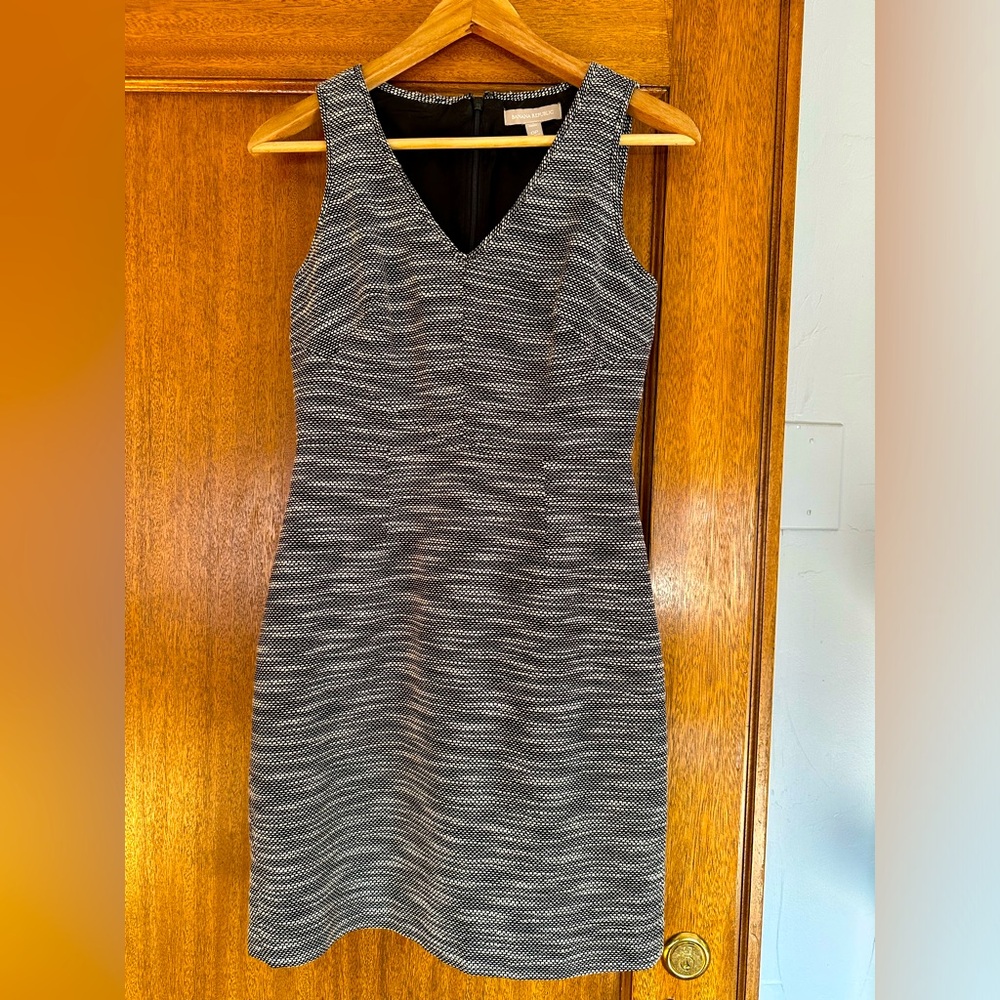 Woven black and white Banana Republic sheath dress